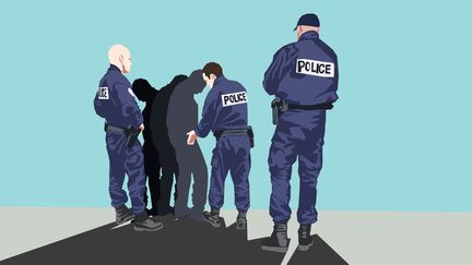 Illustration d'un contrôle de police. (VINCENT WINTER / FRANCEINFO)