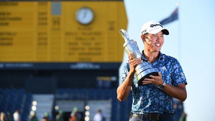 L'Américain Collin Morikawa s'impose au British Open, dimanche 18 juillet 2021. (ANDY BUCHANAN / AFP)