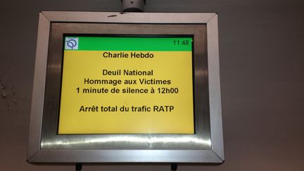 &nbsp; (Message RATP visible le 8 janvier 2014 © Nathalie Bourrus - RADIO FRANCE)