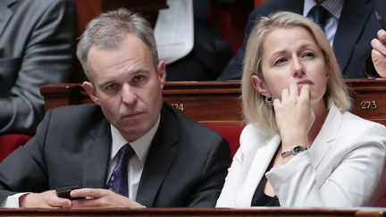 Les copr&eacute;sidents du groupe EELV &agrave; l'Assembl&eacute;e nationale, Fran&ccedil;ois de Rugy et Barbara Pompili, le 11 septembre 2013, au palais Bourbon. (MAXPPP)