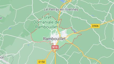 La ville de Rambouillet (Yvelines) sur une carte de Google Maps. (GOOGLE MAPS / FRANCEINFO)