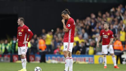 La détresse de Zlatan Ibrahimovic et Wayne Rooney contre Watford (ADRIAN DENNIS / AFP)