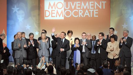 Le lancement de la campagne européenne du MoDem, en février 2009. (BERTRAND LANGLOIS / AFP)