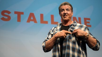 "Sly" a profité de cette masterclass pour présenter les premières images du film "Rambo V : Last Blood". (LOIC VENANCE / AFP)