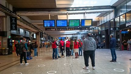 La gare Montparnasse (Paris), le 17 février 2024 alors que la grève des contrôleurs SNCF a débuté vendredi 16 février. (RICCARDO MILANI / HANS LUCAS)