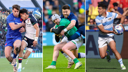 Le duel entre Damian Penaud (France) et Ange Capuozzo (Italie), celui entre Mack Hansen (Irlande) et Ali Price (Ecosse), et l'Argentin Tomas Cubelli : les enjeux de la dernière journée de la phase de groupe de la Coupe du monde de rugby 2023 (AFP / MaxPPP)