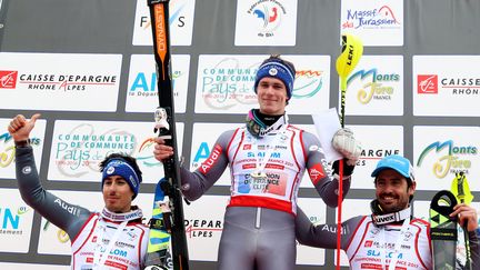 Clément Noël remporte le slalom devant Jean-Baptiste Grange et Victor Muffat-Jeandet. (MAXPPP)