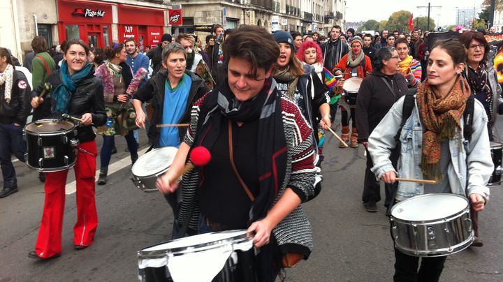 Des manifestants dans les rues de Nantes, samedi 22 novembre 2014.&nbsp; (CHRISTOPHE HILARY / FRANCE 3)