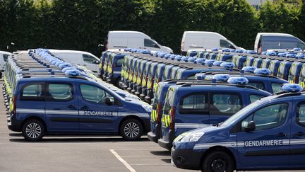 Voitures de gendarmerie, à Saint-Berthevin, le 27 mai 2015. (JEAN-FRANCOIS MONIER / AFP)