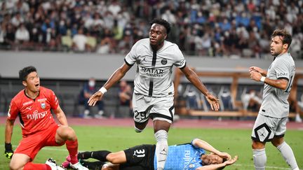 Arnaud Kalimuendo lors de la pré-saison du PSG, le 20 juillet 2022 à Tokyo (Japon).&nbsp; (KAZUHIRO NOGI / AFP)