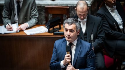 Interior Minister Gérald Darmanin, at the National Assembly, in Paris, December 6, 2023. (XOSE BOUZAS / HANS LUCAS / AFP)