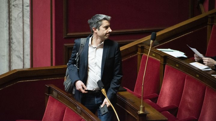 François Ruffin à l'Assemblée nationale, à Paris, le 18 février 2023. (MAGALI COHEN / HANS LUCAS / AFP)