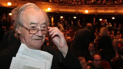 Jack Ralite, le 15 septembre 2008 lors d'une mobilisation pour la défense de l'audiovisuel public au théâtre du Châtelet, à Paris. (JACQUES DEMARTHON / AFP)