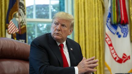 Le président américain Donald Trump, lors d'une réunion à la Maison Blanche, à Washington DC (Etats-Unis), le 4 septembre 2019.&nbsp; (STEFANI REYNOLDS / CONSOLIDATED NEWS PHOTOS / AFP)