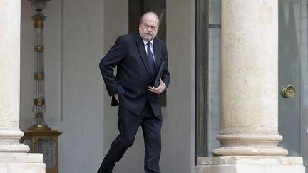 Le ministre de la Justice, Eric Dupond-Moretti, à la sortie du Conseil des ministres, à l'Elysée, le 14 février 2024. (VINCENT ISORE / MAXPPP)