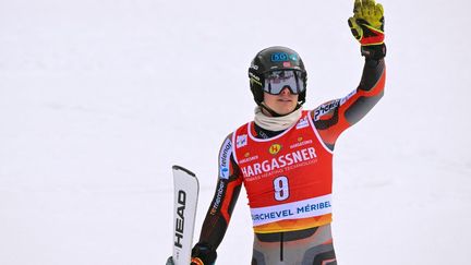 Atle Lie McGrath lors du slalom de Méribel, le 20 mars 2022. (NICOLAS TUCAT / AFP)