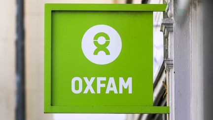 Logo Oxfam, à Saint-Hélier (Jersay), le 2 mai 2019. (VINCENT ISORE / MAXPPP)