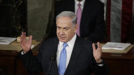 &nbsp; (Benjamin Netanyahu devant le Congrès américain ce mardi © Reuters-Gary Cameron)