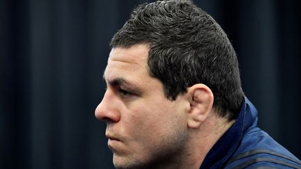 Guilhem Guirado à Marcoussis lors du Tournoi des Six Nations. (CHRISTOPHE SIMON / AFP)