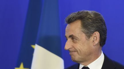 Nicolas Sarkozy, au siège du parti Les Républicains à Paris, le 13 décembre 2015. (ALAIN JOCARD / AFP)