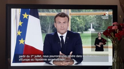 Allocution d'Emmanuel Macron le 14 juin 2020. (BERLU STÉPHANIE / FRANCE-INFO)