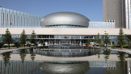 La façade du siège de l'Union africaine, le 13 mars 2019, à Addis-Abeba (Ethiopie). (LUDOVIC MARIN / POOL)