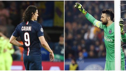 Edinson Cavani et Salvatore Sirigu (PSG).