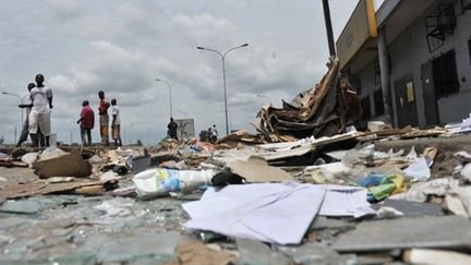 Le quartier Abobo a Abidjan le 2 mars 2011, trois jours après les affrontements entre pro et anti Gbagbo (AFP/ISSOUF SANOGO)