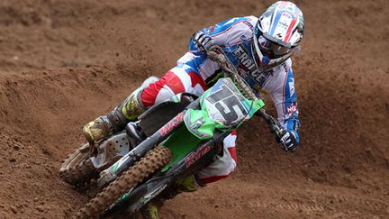 Steven Frossard avec sa Kawasaki lors du Motocross des Nations 2014