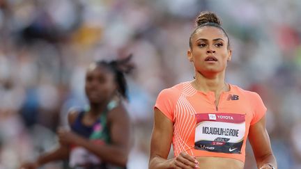 Sydney McLaughlin-Levrone lors du 400 mètres des championnat nationaux des Etats-Unis à Eugene, le 7 juillet 2023. (CHRISTIAN PETERSEN / AFP)