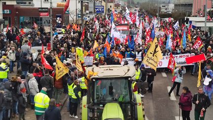 Manifestation contre la réforme des retraites : plus de 4 000 personnes dans les rues de Vesoul (Haute-Saône), mardi 31 janvier 2023; (CLEMENTINE SABRIE / RADIO FRANCE)