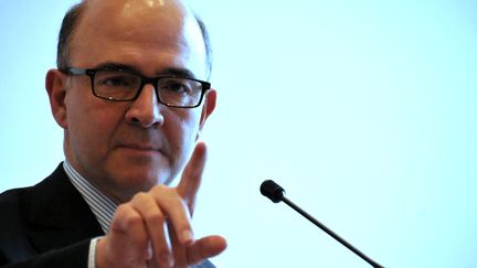 Pierre Moscovici, le ministre des Finances, lors de la pr&eacute;sentation du projet de loi sur la r&eacute;forme bancaire, le 19 d&eacute;cembre 2012 &agrave; Paris. (CITIZENSIDE.COM / AFP)