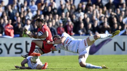 La confrontation entre Racing et Toulon en quart de finale de Coupe d'Europe cette saison avait tourné à l'avantage des Franciliens. (MIGUEL MEDINA / AFP)