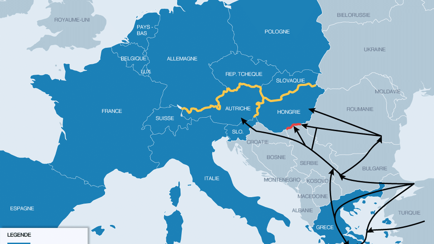 Carte Quelles Sont Les Frontieres Qui Se Dressent Sur La Route Des Migrants