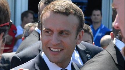 Emmanuel Macron, au Salon du Bourget, le 19 juin 2017. (JEAN-CHRISTOPHE BOURDILLAT / RADIO FRANCE)