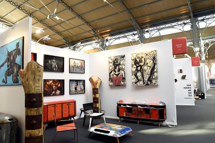 La Foire d'art conttemporain AKAA ("Also Known as Africa") au Carreau du Temple à Paris du 9 au 11 novembre 2019.&nbsp;&nbsp; (BERTRAND GUAY / AFP)