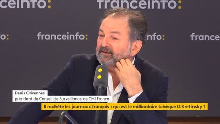 Denis Olivennes,&nbsp;président du Conseil de Surveillance de CMI France, mercredi 20 mars 2019 (FRANCEINFO / RADIOFRANCE)