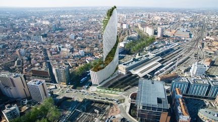 Le projet de Tour Occitanie, un gratte-ciel de 150 m de haut qui devrait être construit à Toulouse (© LUXIGON)