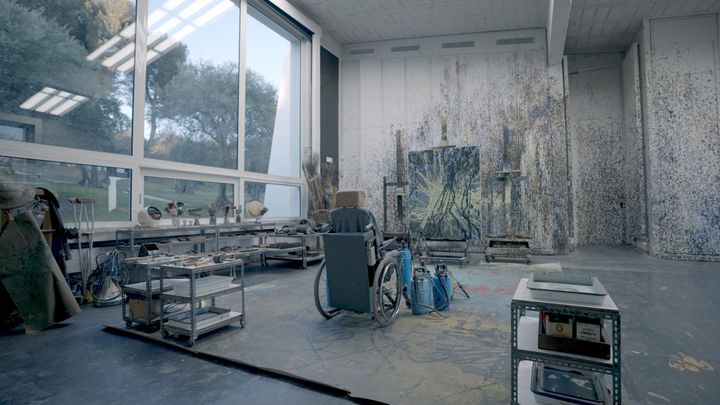 Vue de l'atelier du peintre Hans Hartung à Antibes (Alpes-Maritimes) en 2022. (STANISLAS VALROFF)