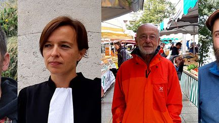 Quatre participants à la consultation sur la réforme des retraites qui poseront des questions à Emmanuel Macron jeudi 26 septembre.&nbsp; (BENJAMIN ILLY / FRANCE-INFO)