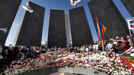 Le m&eacute;morial du g&eacute;nocide arm&eacute;nien &agrave; Erevan (Arm&eacute;nie), photographi&eacute; le 24 avril 2014. (TIGRAN MEHRABYAN / RIA NOVOSTI)