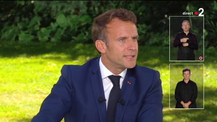 Emmanuel Macron, à l'Elysée, le 14 juillet 2022. (FRANCE TELEVISIONS)