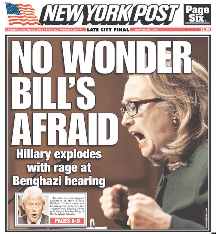 Hillary Clinton en une du "New York Post", le 24 janvier 2013. (NEW YORK POST)