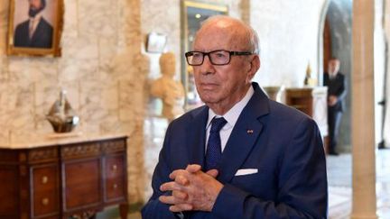 Le président tunisien Béji Caïd Essebsi à Tunis le 7 août 2017 (AFP PHOTO / FETHI BELAID)