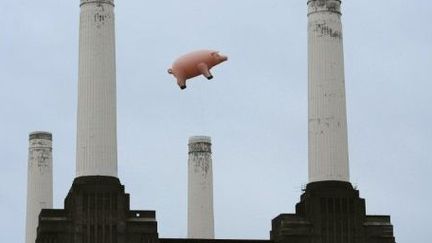 La réplique du cochon gonflable figurant sur la pochette d&#039;&quot;Animals&quot; (1976) de Pink Floyd à nouveau dans le ciel de Londres le 26/09/2011
 (AFP/FACUNDO ARRIZABALAGA)