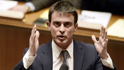 Le Premier ministre, Manuel Valls, le 8 avril 2014, &agrave; l'Assembl&eacute;e nationale, &agrave; Paris. (ERIC FEFERBERG / AFP)