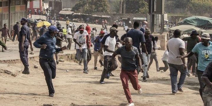 Manifestation le 19 septembre 2018 à Manzini, la capitale de l'eSwatini. (GIANLUIGI GUERCIA / AFP)