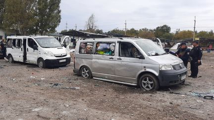 Le 30 septembre, à Zapporijjia, un missile a frappé un convoi de civils en partance pour les zones occupées. Bilan 31 morts, 50 blessés. (OMAR OUAHMANE / RADIO FRANCE)