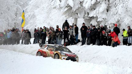 Sébastien Loeb dans les décors enneigés du Vercors lors de l'ES 11