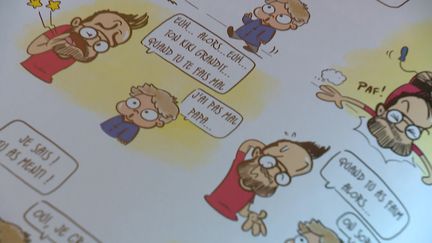 "Jarry et ses enfants, Vic et Tim", une BD drôle et légère&nbsp;qui raconte la vie de papa de l'humoriste pendant le confinement.&nbsp;&nbsp; (S.Agostini / France Télévisions)